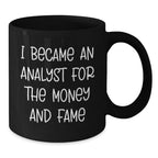 Funny Analyst Humor Black Coffee Mug Gifts for Men from Family, Unique Christmas Memorable Presents for Work Colleagues, Analyst Friends