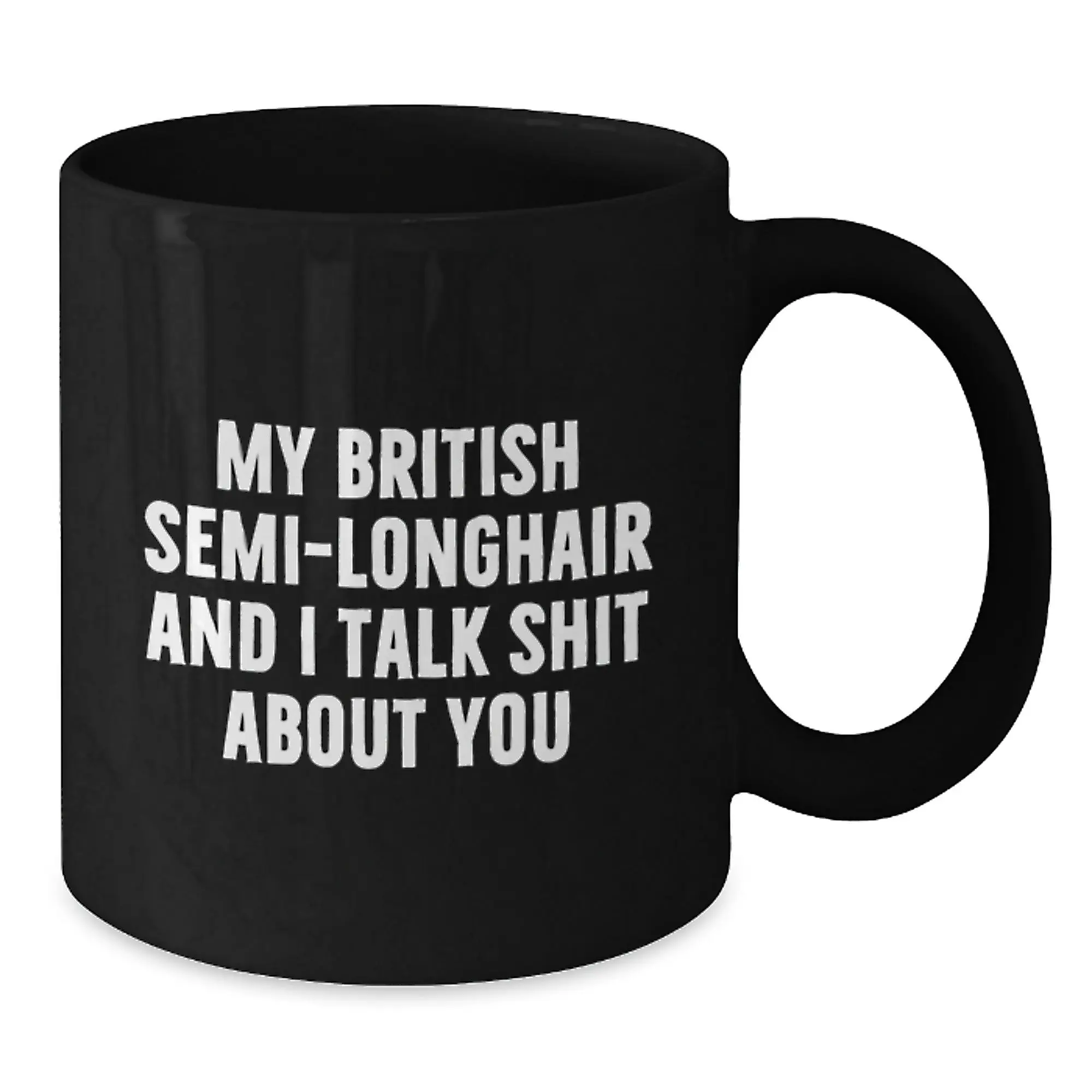 British Semi-Longhair Cat Lover Funny Gifts from Friends, British Semi-Longhair Cat Enthusiast Black Coffee Mug for Graduation Unique Gifts - Additional