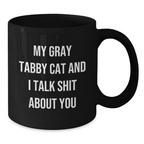 Gray Tabby Cat Keepsake Ceramic Mug for Him 11oz Birthday Gift - Additional