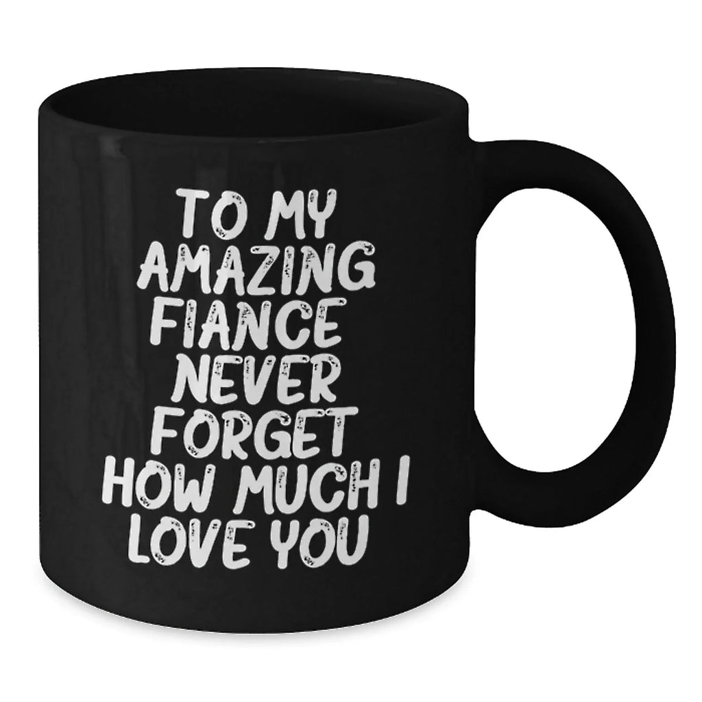 Funny Fiance Gifts, Black Coffee Mugs with Cute Quote for Him, Christmas Unique Gifts from Men to Fiance