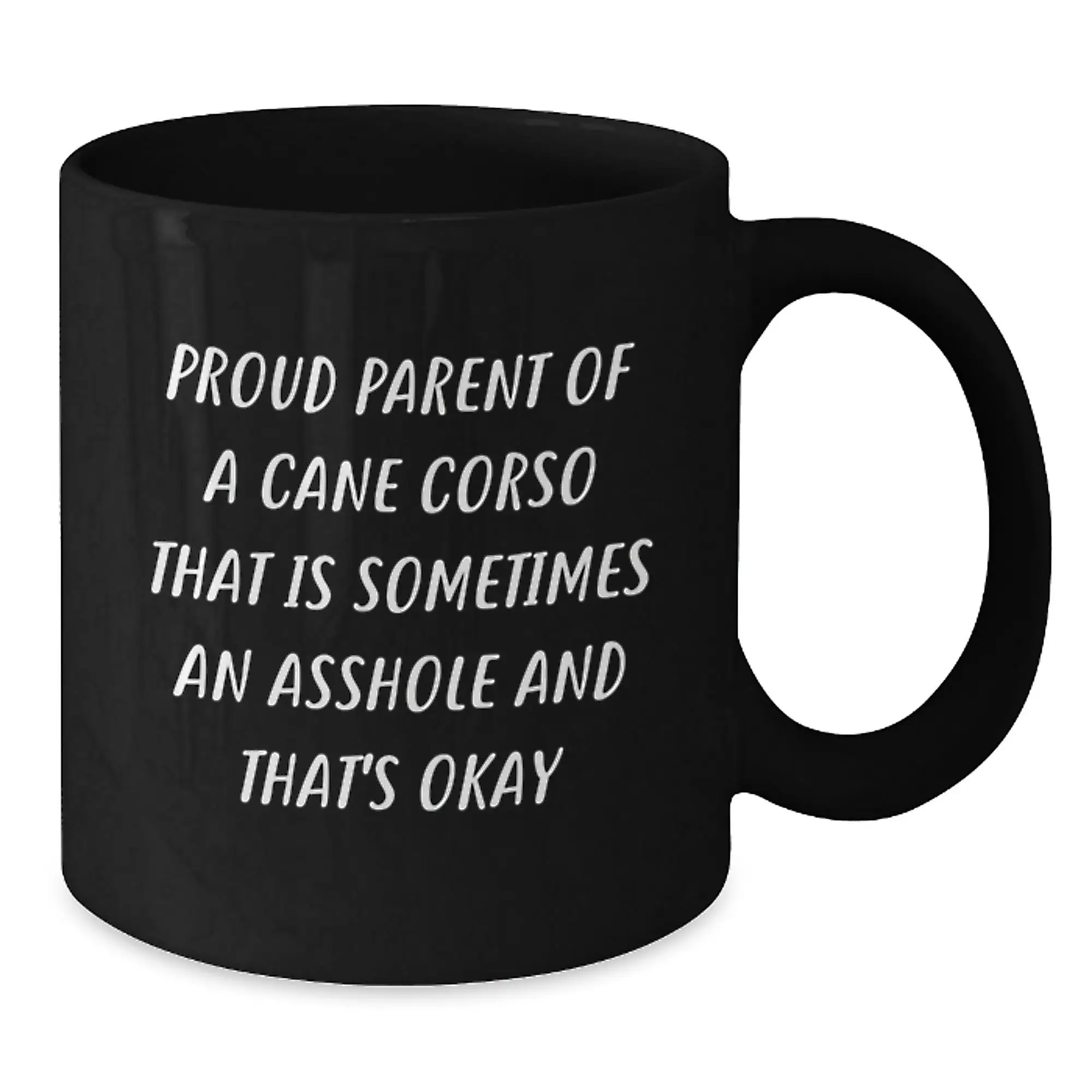 Funny Cane Corso Dog Gifts for Men, Proud Parent of a Cane Corso That Is Sometimes An Asshole Mug, Unique Black Coffee Mug for Father's Day - Additional