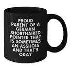 Funny German Shorthaired Pointer Dog Gifts from Family for German Shorthaired Pointer Dog Lover Black Coffee Mug - Additional