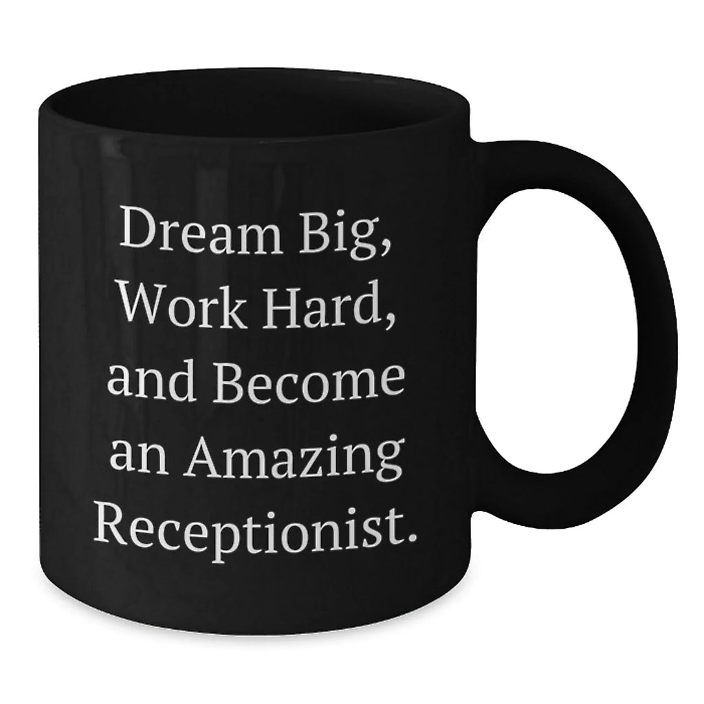 Funny Inspirational Gifts from Friends to Amazing Receptionist Black Coffee Mugs for Valentine's Unique Gifts