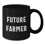 Funny Farmer Christmas Unique Gifts from Men to Future Farmers - Inspirational Black Coffee Mug