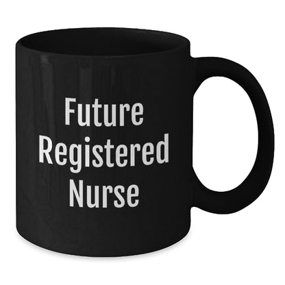 Funny Gifts from Mom to Future Registered Nurse, Unique Black Coffee Mug for Christmas, 'I'm not a morning person, but coffee helps' Quote - Additional