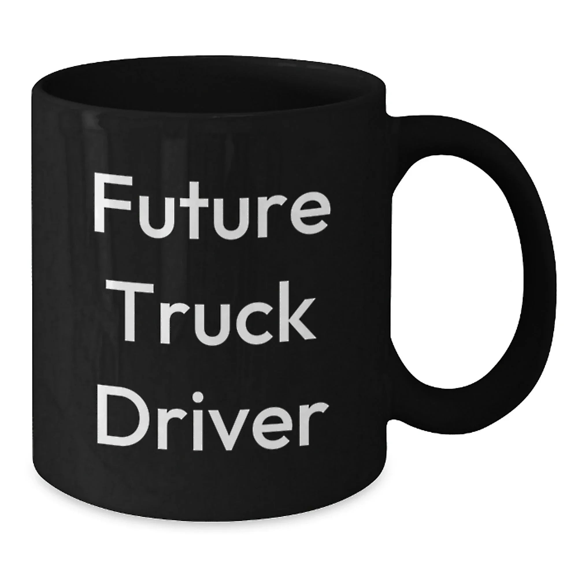 Gifts for Future Truck Drivers, Funny Black Coffee Mugs, Christmas Unique Presents from Friends and Family