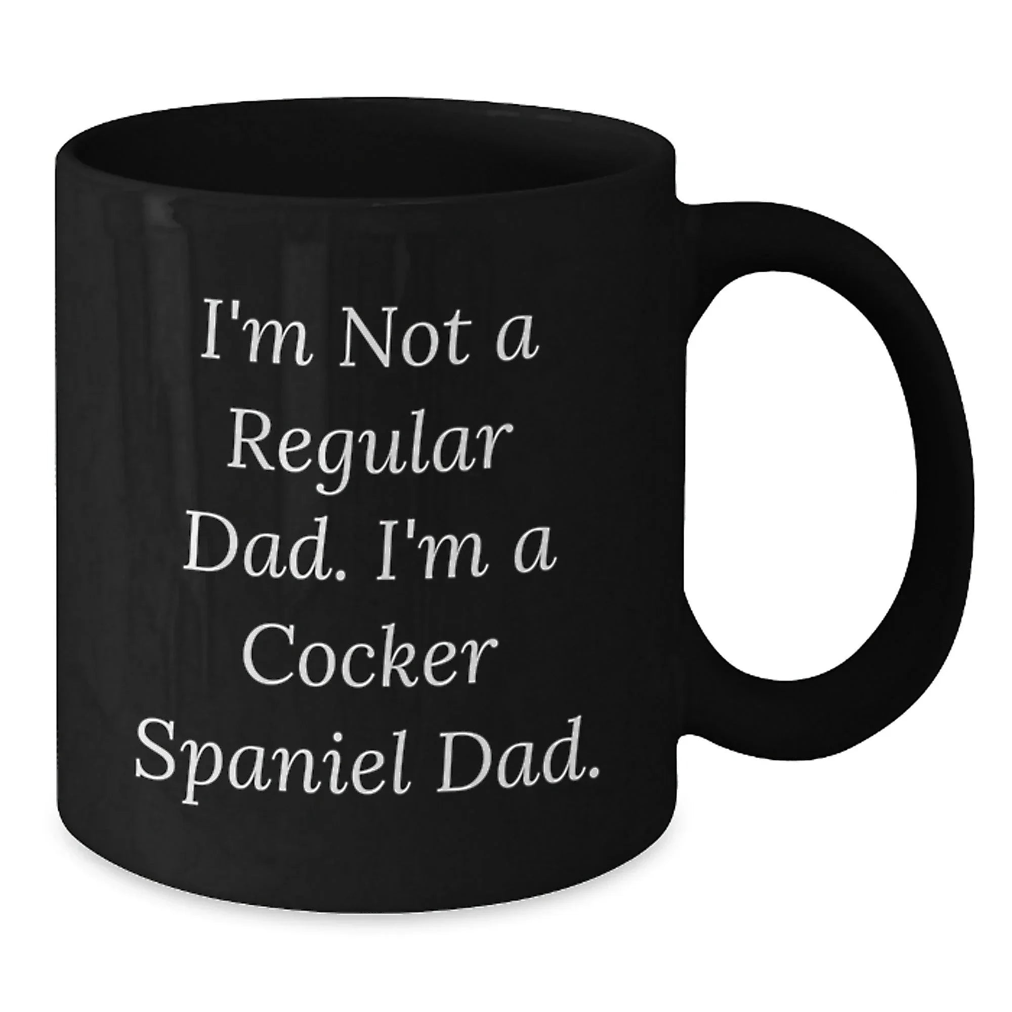 Cocker Spaniel Dog Lover Gifts for Dad from Men, Funny Black Coffee Mug, Customized Christmas Unique Presents