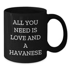 Havanese Dog Lovers Gifts from Friends for Graduation Unique Coffee Mugs, All You Need Is Love And A Havanese - Black 11oz/15oz