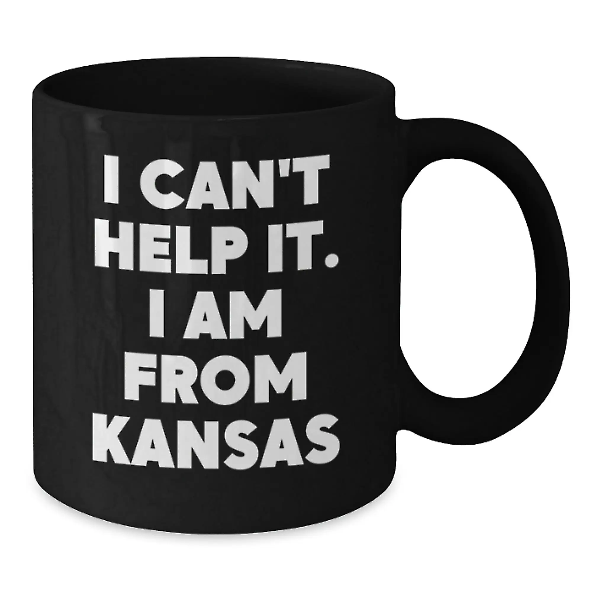 Funny Kansas Gifts from Friends, I'm From Kansas Black Coffee Mug for Birthday, Unique Kansas Lover Mug - Additional