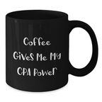 Funny CPA Gifts for Her, Black Coffee Mug, 'Coffee Gives Me My Cpa Power', Graduation Unique Gifts - Additional