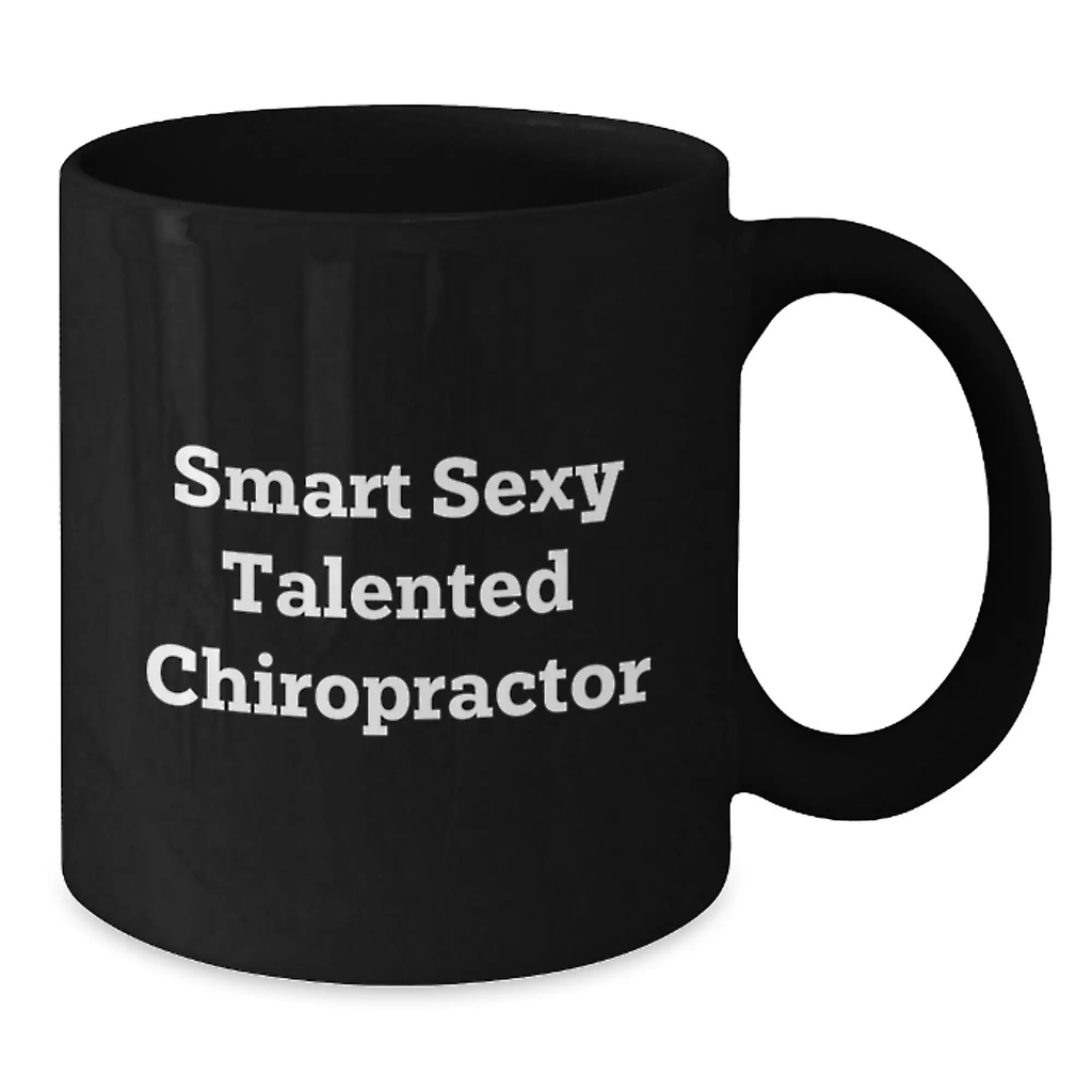 Gifts from Friends, Funny Quote Chiropractor Black Coffee Mug, Birthday Unique Gifts for Chiropractor - Additional