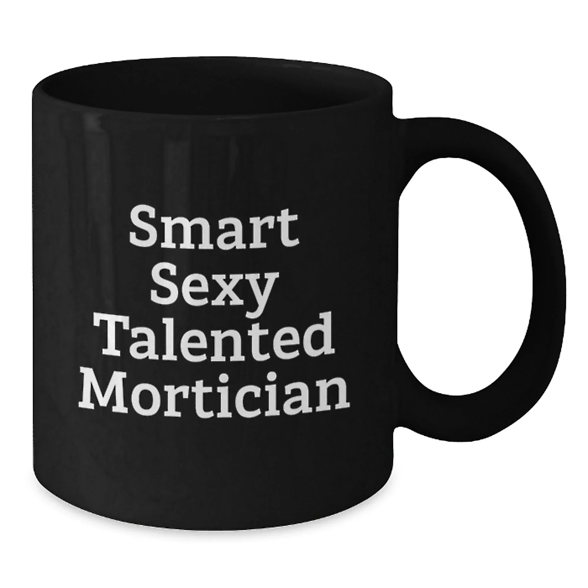 Mortician Christmas Unique Gifts for Men, Funny Gift Idea for Mortician Friends, Black Coffee Mug