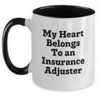 Funny Gifts from Coworkers, Friends, or Family, My Heart Belongs To An Insurance Adjuster Unique Christmas Unique Gift for Insurance Adjuster Coffee Lovers, Christmas Unique Gifts for Men or Women