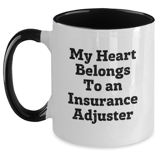 Funny Gifts from Coworkers, Friends, or Family, My Heart Belongs To An Insurance Adjuster Unique Christmas Unique Gift for Insurance Adjuster Coffee Lovers, Christmas Unique Gifts for Men or Women - Main