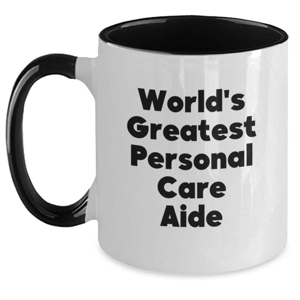Personal Care Aide Gift World's Greatest Keepsake Two Tone Coffee Mug - Main