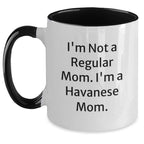 Funny Havanese Dog Mom Gifts from Family for Christmas Unique Two Tone Coffee Mug