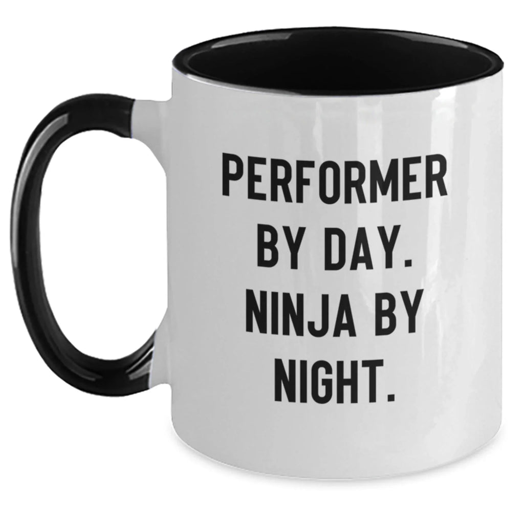 Funny Performer Gifts for Men - Ninja By Day Two Tone Coffee Mug, Perfect for Friends, Family, or Coworkers - Graduation Unique Gifts from Men