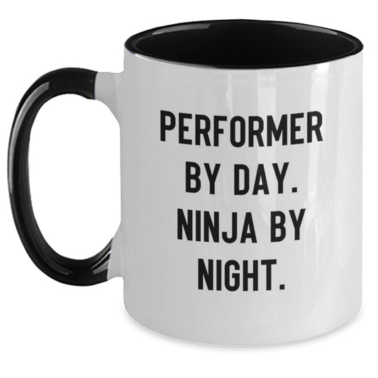 Funny Performer Gifts for Men - Ninja By Day Two Tone Coffee Mug, Perfect for Friends, Family, or Coworkers - Graduation Unique Gifts from Men - Main