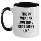 Gifts for the Awesome Cook in Your Life, Funny Two Tone Coffee Mugs with Christmas Inspirational Quote, Perfect for Men or Women, Gifts from Friends or Family