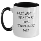 Tonkinese Cat Mom Funny Gifts from Mom to Mom for Tonkinese Cat Lover Two Tone Coffee Mug Black and White Christmas