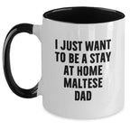 Funny Maltese Dog Gifts from Dad to Maltese Lover, Two Tone Coffee Mug for Christmas Unique Gifts