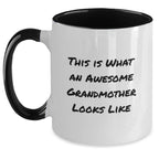 Funny Grandmother Gifts for Her - Unique Two Tone Coffee Mugs This Is What An Awesome Grandmother Looks Like from Family