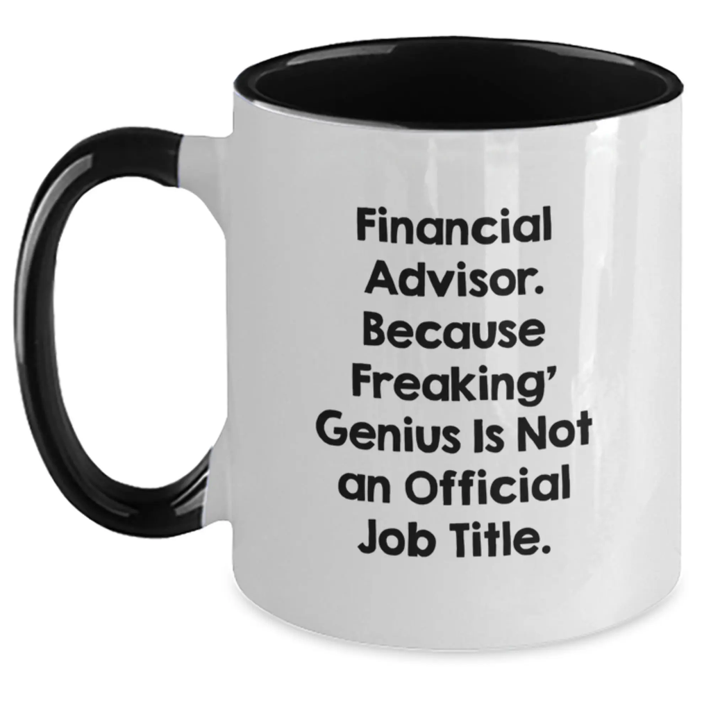 Financial Advisor Keepsake Mug for Him Black & White Birthday Gift - Main