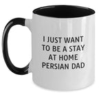 Funny Persian Cat Gifts for Men from Dad to Stay Home, Unique Two Tone Coffee Mug for Christmas