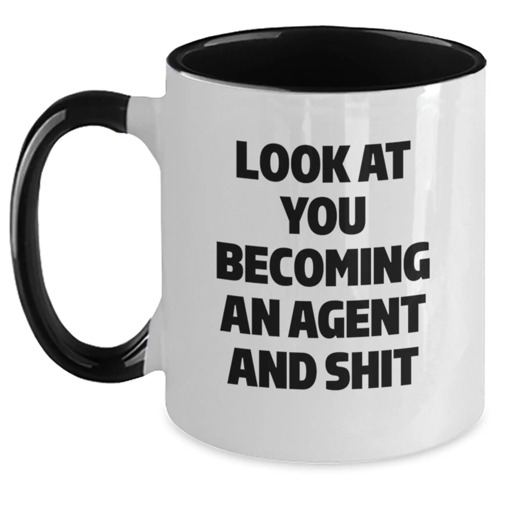 Witty Agent Two Tone Coffee Mug for Friends Birthday Gift - Main