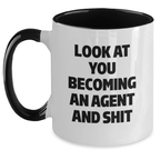 Witty Agent Two Tone Coffee Mug for Friends Birthday Gift - Main