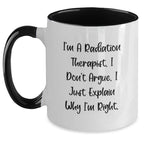 Radiation Therapist Gifts for Men Funny Unique Two Tone Coffee Mugs from Friends - Christmas Unique Gifts for Radiation Therapists