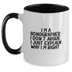Sonographer Two Tone Coffee Mug Keepsake Birthday Gift for Him - Main