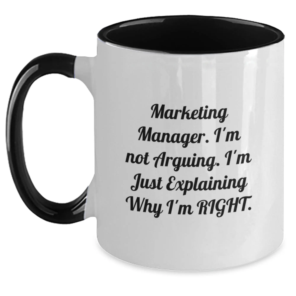 Marketing Manager Two Tone Coffee Mug for Coworkers Birthday Gift Idea - Main