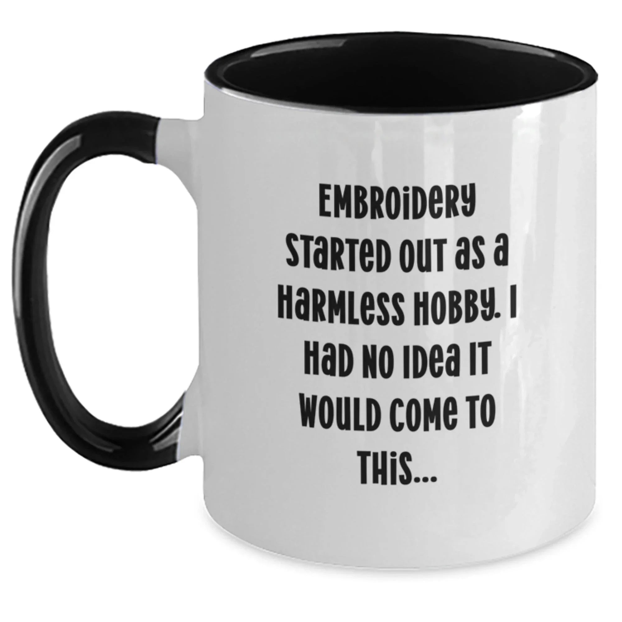 Embroidery Gifts from Friends - Funny Two Tone Coffee Mug for Men Women Christmas