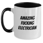 Funny Electrician Gifts from Men for Electrician Two Tone Coffee Mugs, Perfect for Christmas Unique Gifts