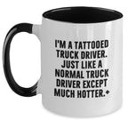 Funny Truck Driver Gifts from Men to Truck Driver Friends - Hot Truck Driver Two Tone Coffee Mug for Christmas Unique Gifts