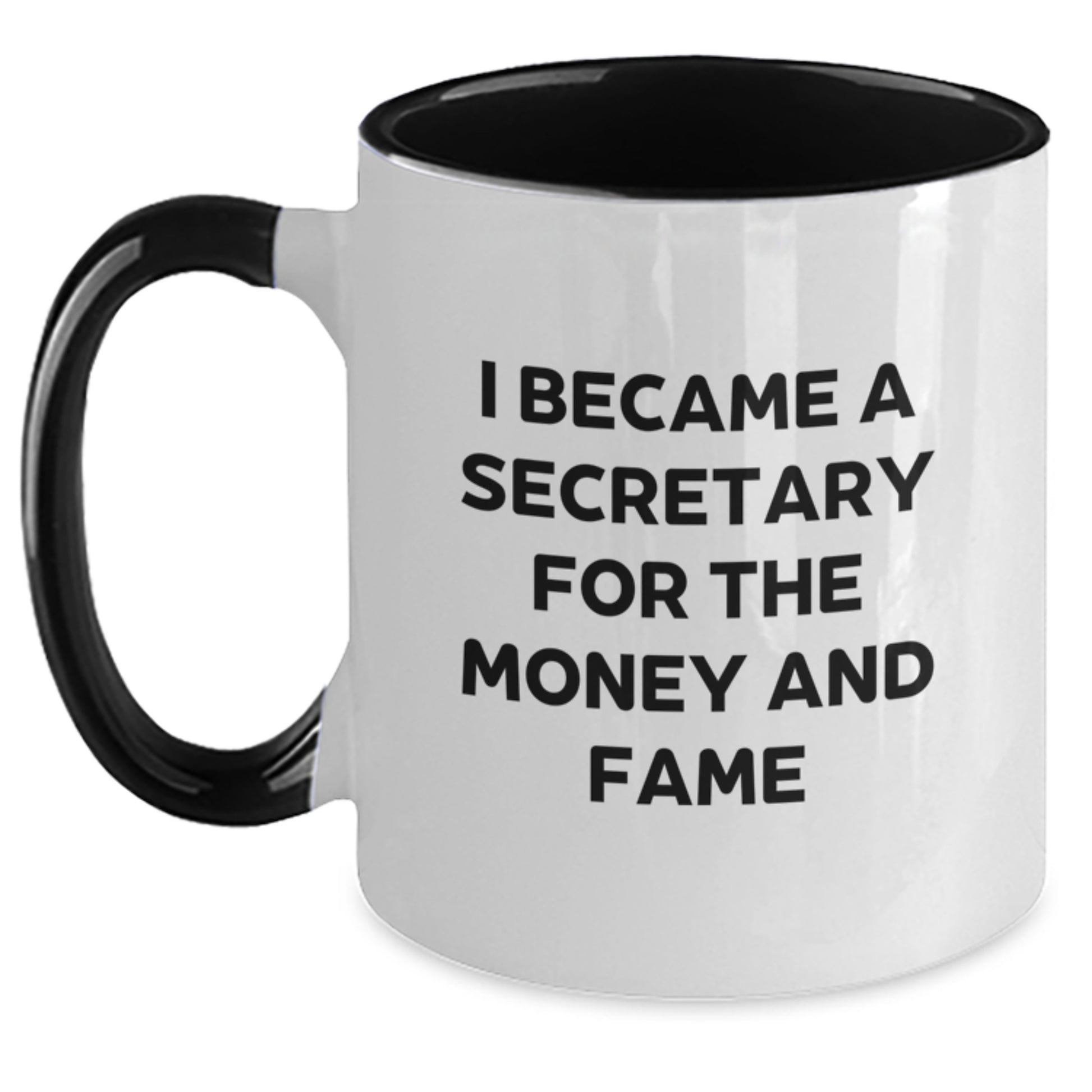 Funny Secretary Mug Gifts from Friends for Birthday - I Became A Secretary For The Money And Fame - Main