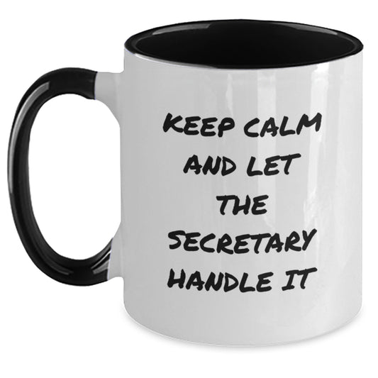 Funny Secretary Two Tone Coffee Mug Gifts from Friends and Family for Christmas Unique - Main