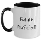 Funny Musician Gifts from Friends - 'Future Musician' Quote on Two Tone Coffee Mug for Birthday