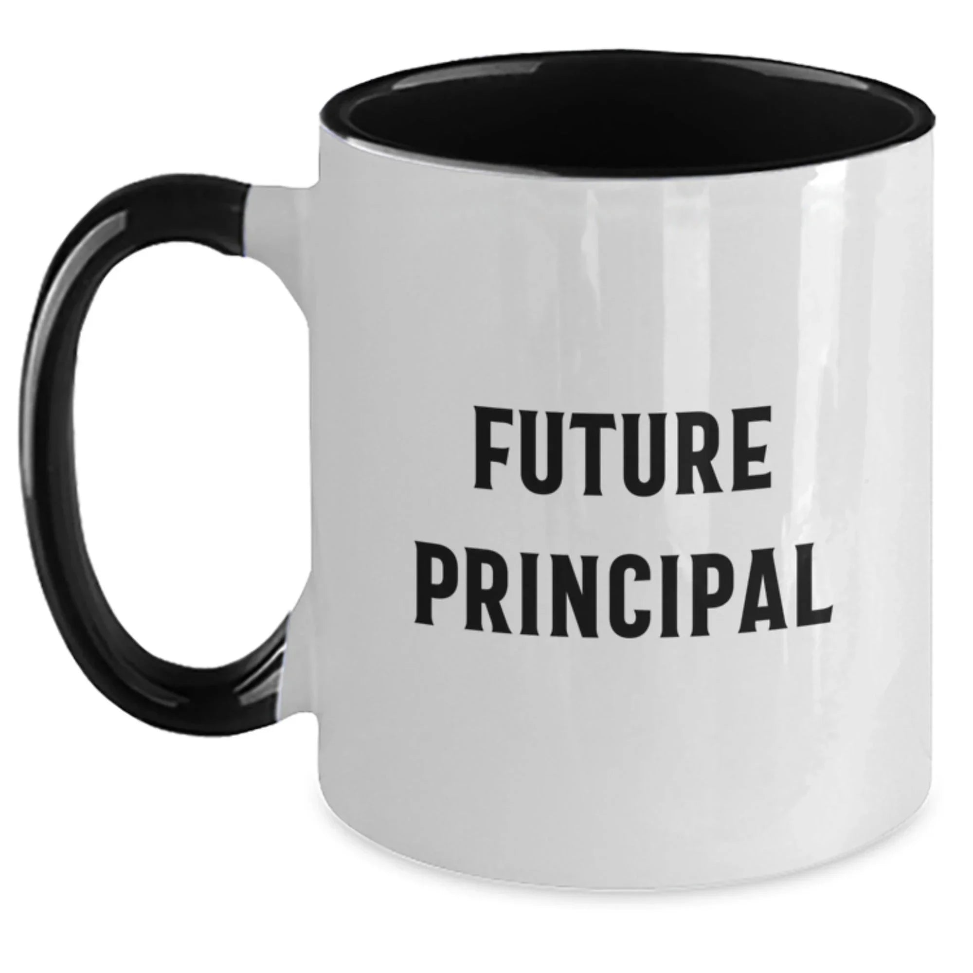 Funny Principal Quote Gifts from Friends to Future Principals on Birthday Unique Gifts, Two Tone Coffee Mug for Him or Her