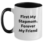 Funny Stepmom Quotes Gift from Men to Stepmom - Two Tone Coffee Mug, Best Stepmom Gifts for Women, Inspirational Stepmom Quotes, Christmas Unique Gifts