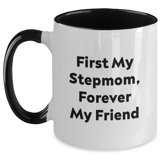 Funny Stepmom Quotes Gift from Men to Stepmom - Two Tone Coffee Mug, Best Stepmom Gifts for Women, Inspirational Stepmom Quotes, Christmas Unique Gifts - Main