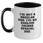 English Cocker Spaniel Dog Dad Funny Christmas Two Tone Coffee Mug Gifts from Men Friends Family to Dad English Cocker Spaniel Dog