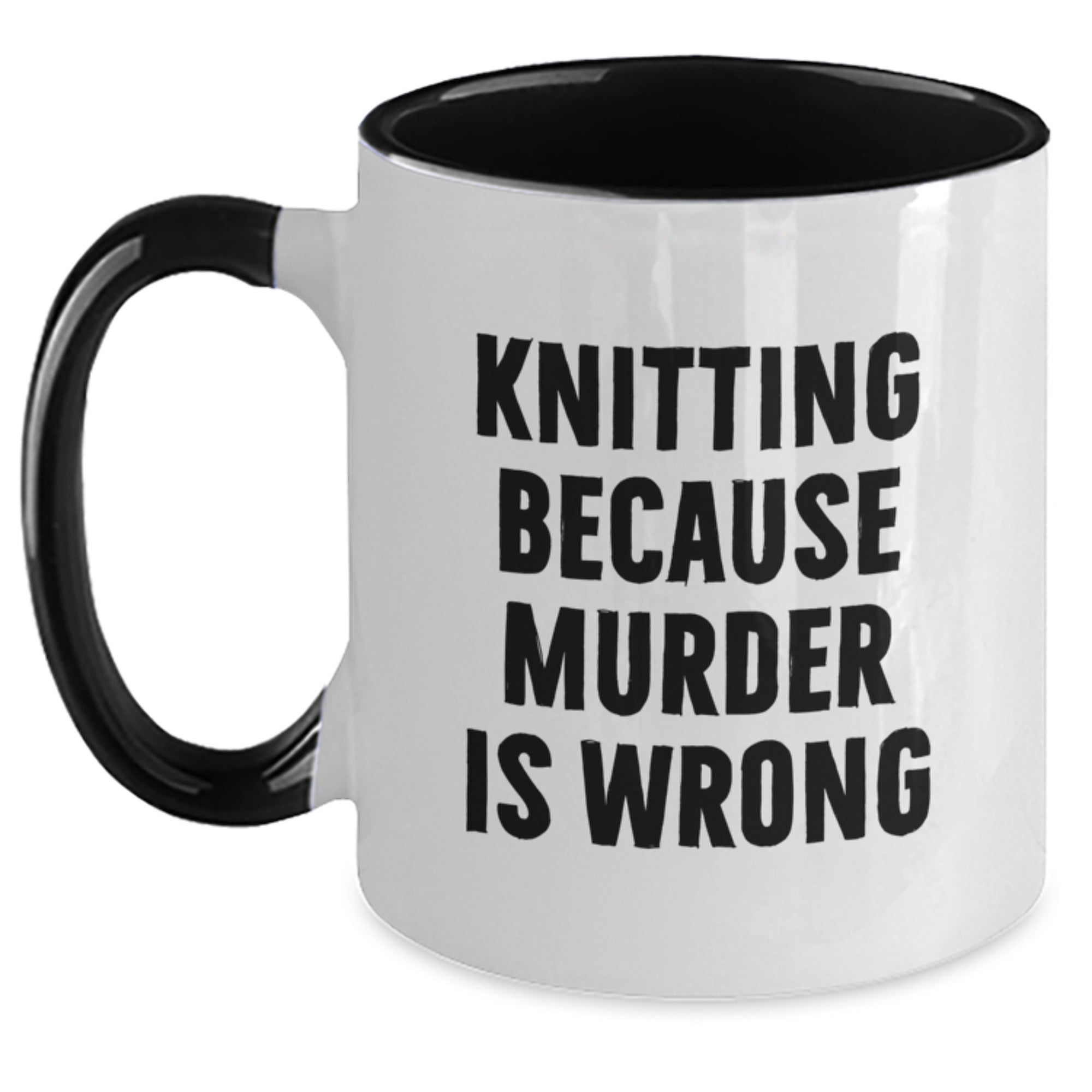 Funny Knitting Gifts for Knitting Enthusiasts, Two Tone Coffee Mug, Gifts from Friends, Christmas Unique Mugs - Main