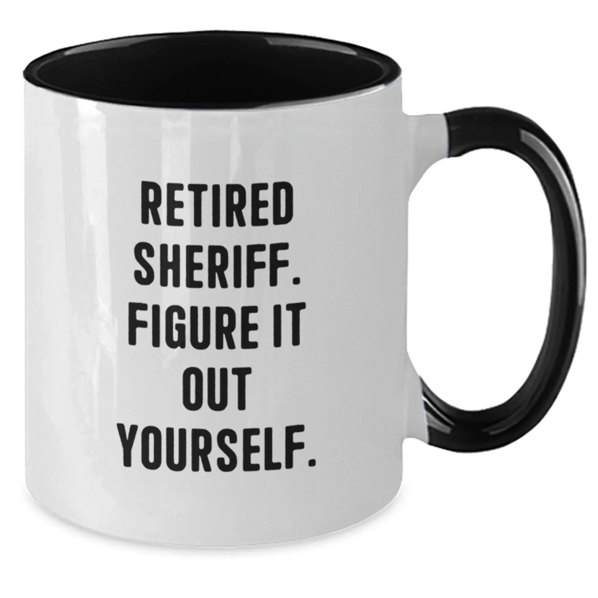 Funny Sheriff Gifts from Men to Friends, Unique Christmas Unique Gifts for Sheriff and Family, Sheriff Two Tone Coffee Mug