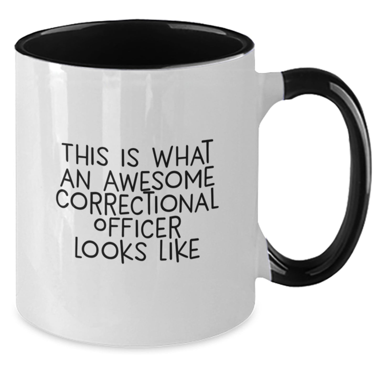 Funny Correctional Officer Gifts from Men, Women, or Friends for Correctional Officers on Christmas - This Is What An Awesome Correctional Officer Looks Like Two Tone Coffee Mug - Additional