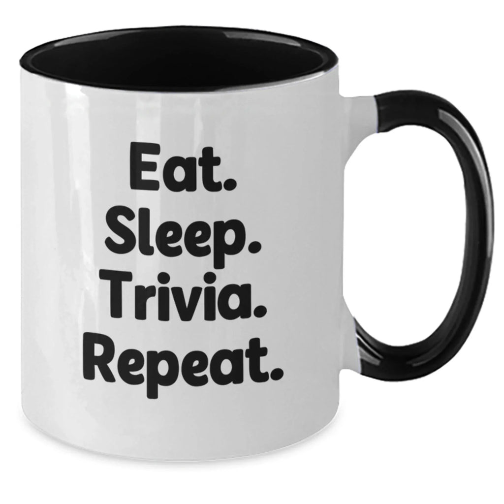 Funny Trivia Gifts from Friends or Coworkers for Trivia Lovers - Two Tone Coffee Mugs for Christmas Unique