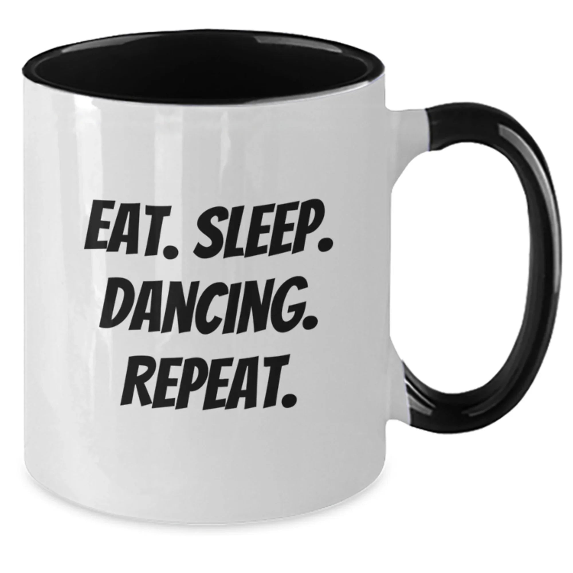 Dancing Gifts for Her, Funny Two Tone Coffee Mug for Women, Eat. Sleep. Dancing. Repeat., Graduation Unique Gifts from Family