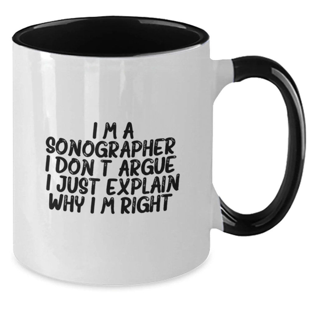 Sonographer Two Tone Coffee Mug Keepsake Birthday Gift for Him - Additional