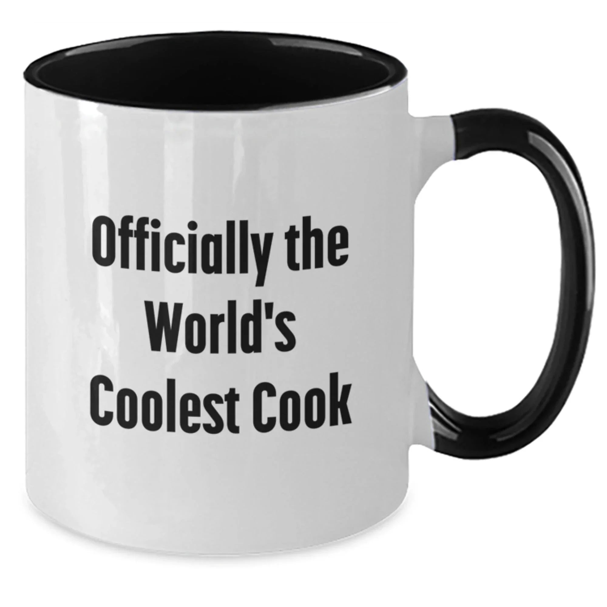 Funny Cook Gifts, Two Tone Coffee Mugs for Him, Officially The World's Coolest Cook Quote, Gifts for Men from Family